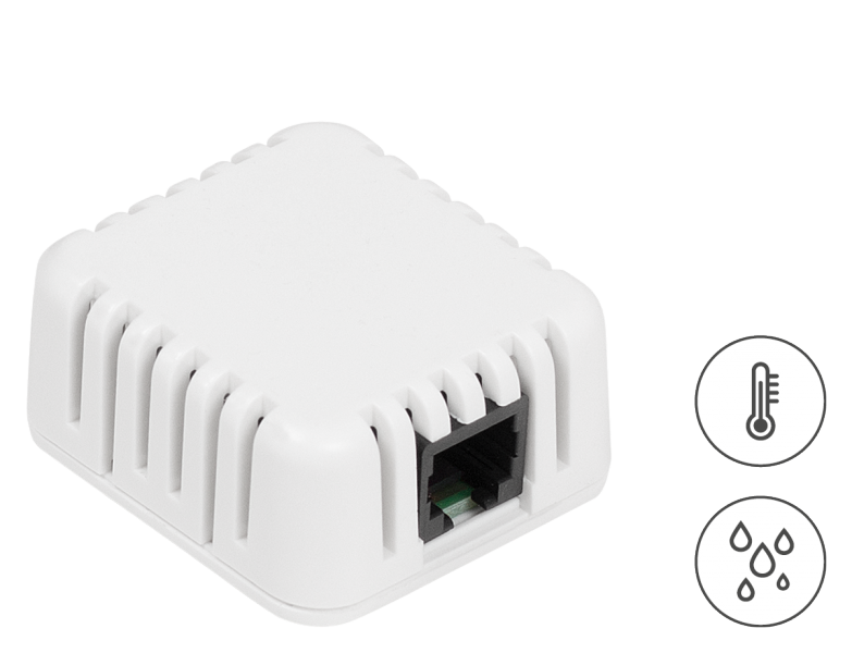 Combined Temperature and Relative Humidity sensor in 4x4x cm indoor box with RJ11 (1-Wire)