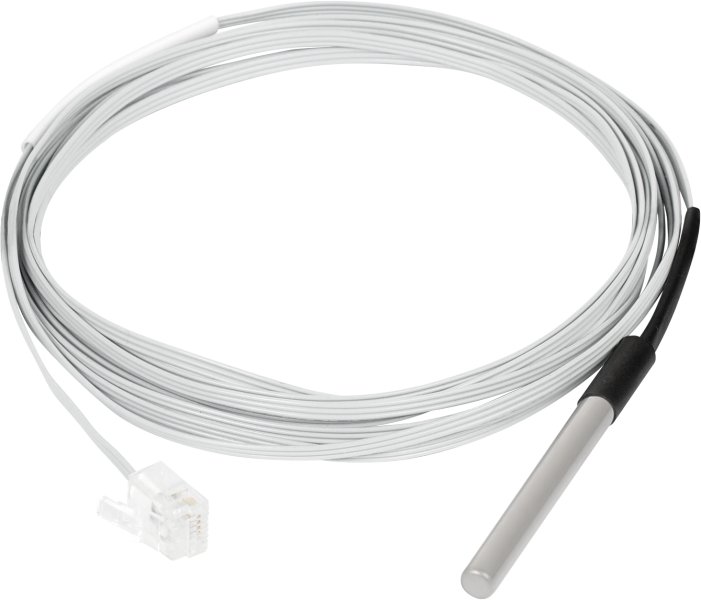 Temperature sensor for freezers, -30 to +60 °C, watertight (IP67) stainless steel 17241 probe, flat cable 3m